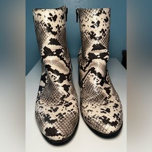 Snake Print Booties - Size 9